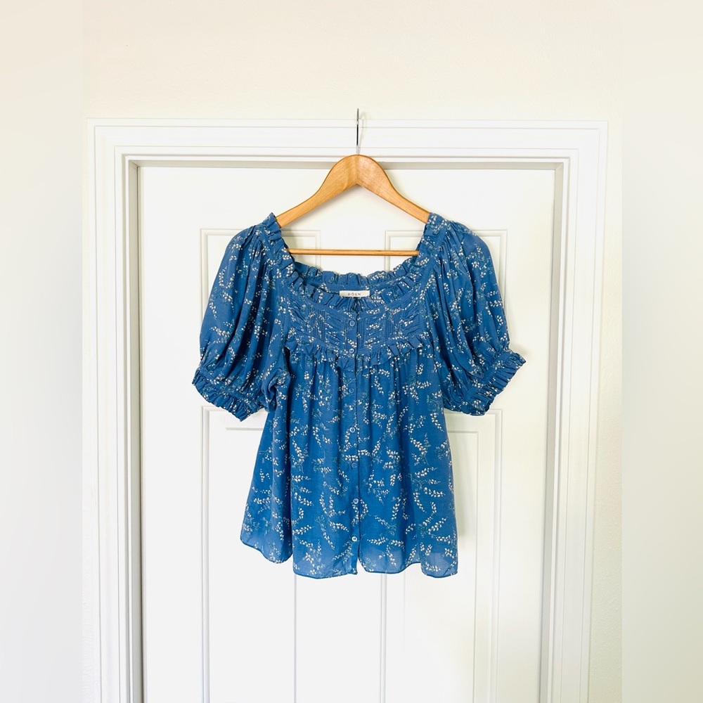 DOEN “Farley” Blue Floral blouse - Small